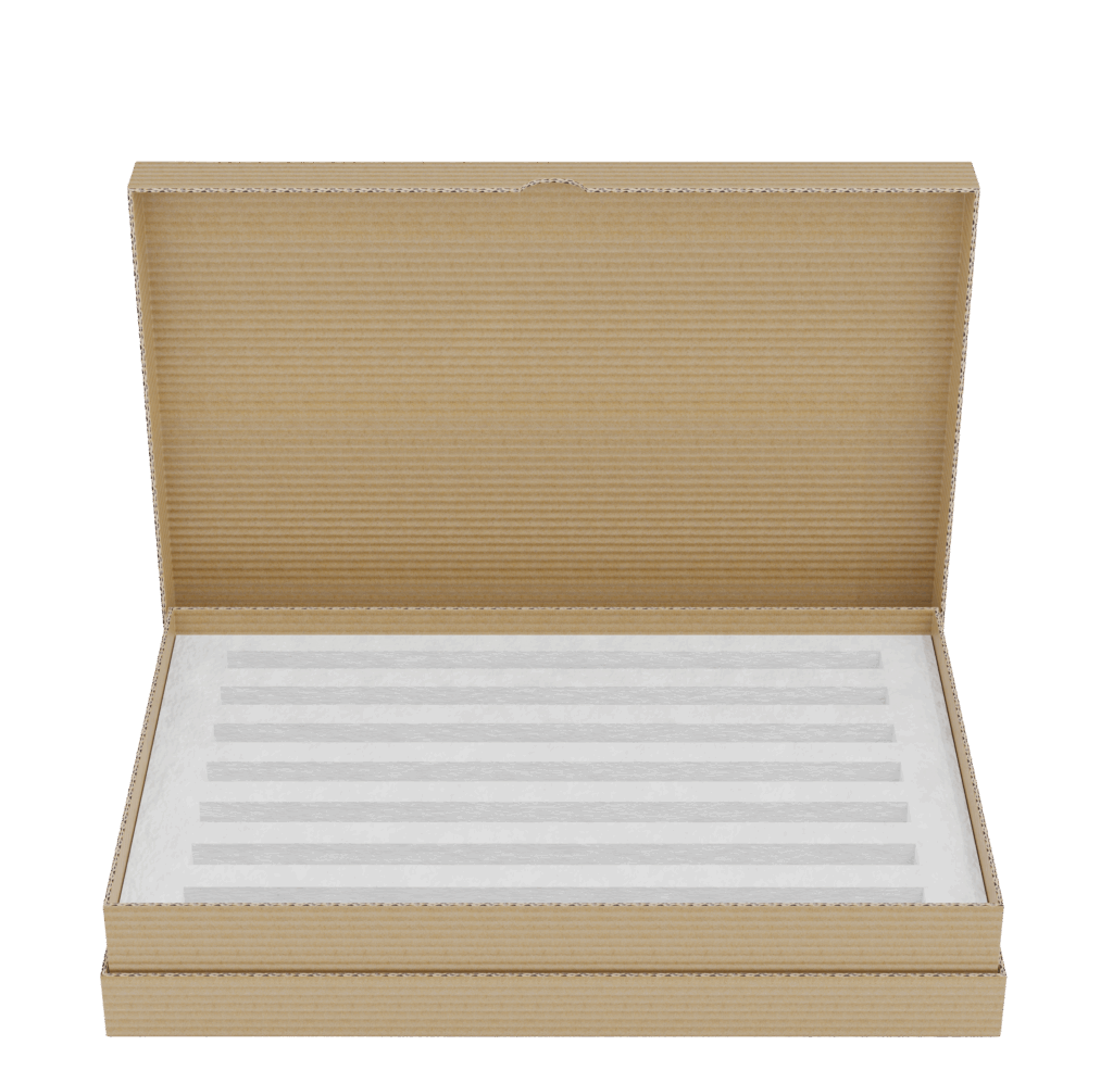 InfinityCore Protective Packaging custom cut displayed in a cardboard box
